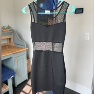 LA Hearts Black Mini Dress Mesh Detailing